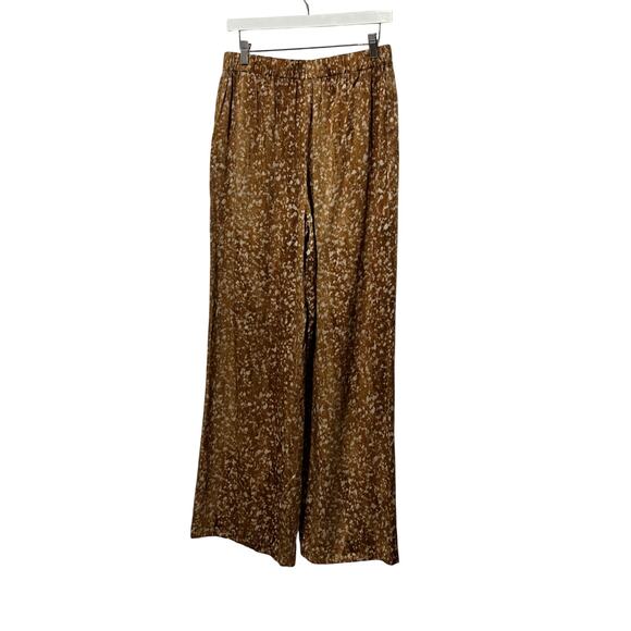 LAFAYETTE 148 WOMENS XSMALL SILK FLOATING LEAVES RIVERSIDE STRETCH PANTS CAMEL - Picture 8 of 14